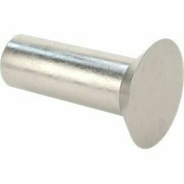 Bsc Preferred 18-8 Stainless Steel Flush-Mount Solid Rivets 1/4 Dia for 0.519 Maximum Material Thickness, 25PK 97388A347
